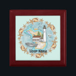 Shells Michigan Lighthouse  Gift Box<br><div class="desc">Shells Michigan Lighthouse gift box by ArtMuvz Illustration. Matching Lighthouse t-shirts, Lighthouse gifts. Lighthouse t-shirt, christmas and birthday gifts, lighthouse collector apparel. Lighthouse gifts are a great way to show someone you care, especially if they love the ocean, the coast, or lighthouses themselves. Lighthouses are iconic symbols of hope, guidance,...</div>