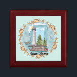 Shells Mississippi Lighthouse Gift Box<br><div class="desc">Shells Mississippi Lighthouse gift box by ArtMuvz Illustration. Matching Lighthouse apparel, Light house t-shirts, Lighthouse gifts, lighthouse collector apparel. Lighthouse gifts are a great way to show someone you care, especially if they love the ocean, the coast, or lighthouses themselves. Lighthouses are iconic symbols of hope, guidance, and safety, and...</div>