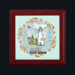 Shells Ohio  Lighthouse Gift Box<br><div class="desc">Shells Ohio Lighthouse gift box by ArtMuvz Illustration. Matching Lighthouse t-shirts, Lighthouse gifts, lighthouse collector apparel. Lighthouse gifts are a great way to show someone you care, especially if they love the ocean, the coast, or lighthouses themselves. Lighthouses are iconic symbols of hope, guidance, and safety, and they can make...</div>