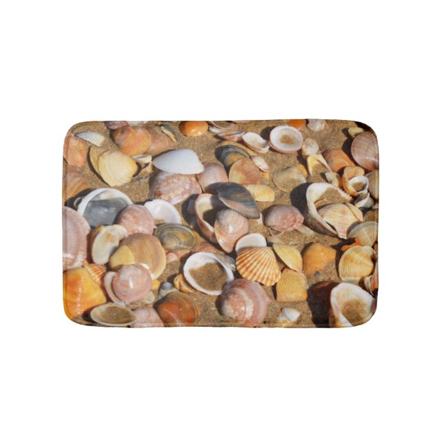 Shells On A Sandy Beach | Andalusia, Spain Bath Mat (Front)