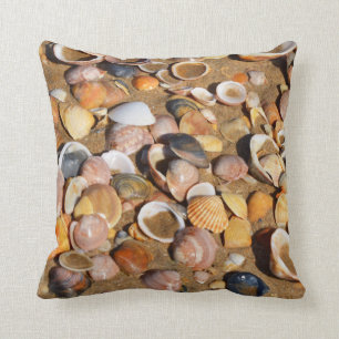 Shells On A Sandy Beach Andalusia, Spain Cushion