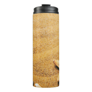 Shells on the beach thermal tumbler
