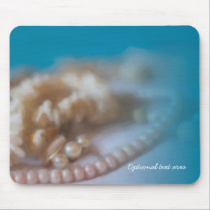 Shells & Pearls Elegant Painted Beach Mouse Pad