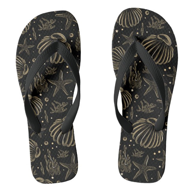 Shells Print Flip Flops (Footbed)
