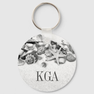 Shells & Starfish Monogrammed Key Ring