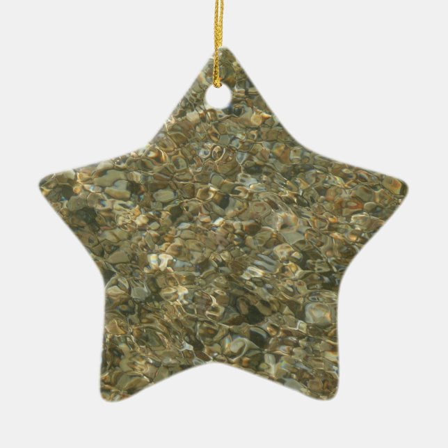 Shells Under Rippling Water Ceramic Tree Decoration (Front)