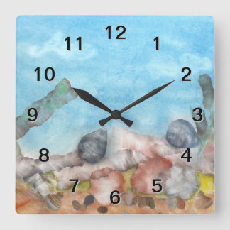 Shells Under The Sea. Square Wall Clock