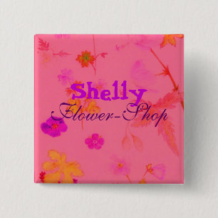 , Shelly, Flower-Shop 15 Cm Square Badge