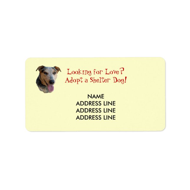 Shelter Dog Adoption - Western Return Address Label (Front)