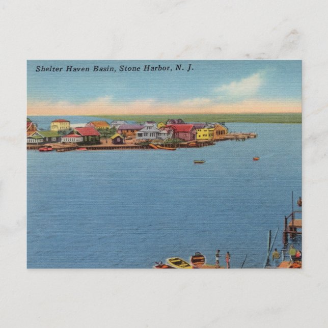 Shelter Haven Basin, Stone Harbour, New Jersey Postcard (Front)