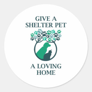 shelter pet a loving home classic round sticker