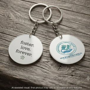 Shelter Volunteer Tribute Minimalist Paw Print Key Ring