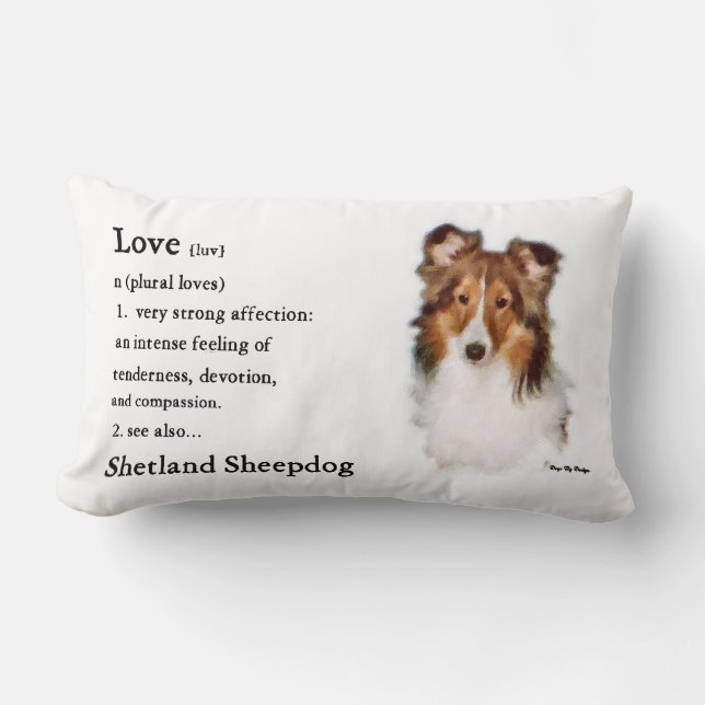 Sheltie Art Love Is Lumbar Cushion (Front)