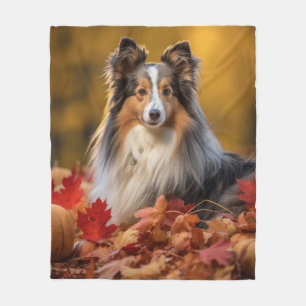Sheltie Autumn Fleece Blanket