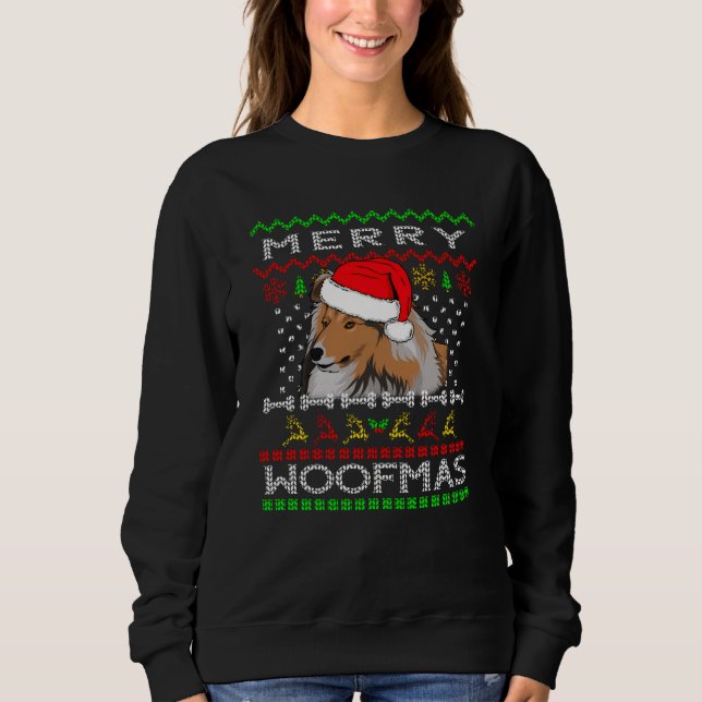 Sheltie Berger Shetland Sheepdog Christmas Dog Sweatshirt (Front)