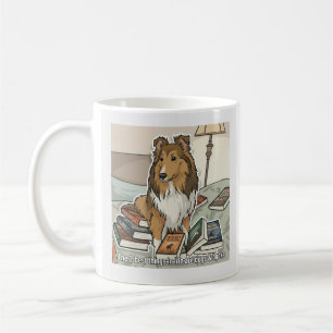 Sheltie & books coffee mug