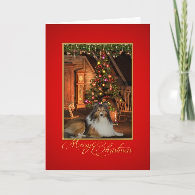Sheltie Christmas Card (Front)