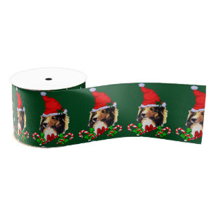 Sheltie Christmas Merry Grosgrain Ribbon