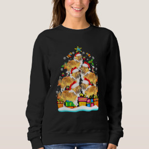 Sheltie Christmas Tree Santa Hat Decorations Xmas Sweatshirt