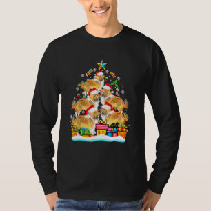 Sheltie Christmas Tree Santa Hat Decorations Xmas T-Shirt