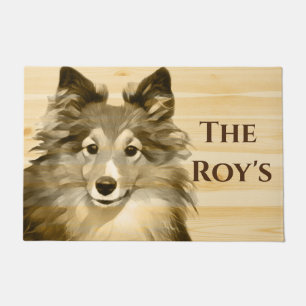 Sheltie Collie Herd Dog add Name Doormat