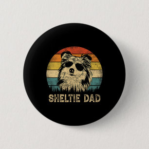Sheltie Dad Dog Lovers Father's Day Tee 6 Cm Round Badge