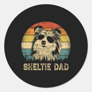 Sheltie Dad Dog Lovers Father's Day Tee Classic Round Sticker