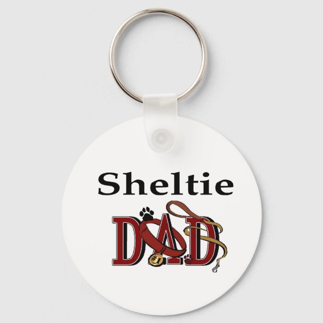Sheltie Dad Gifts Key Ring (Front)