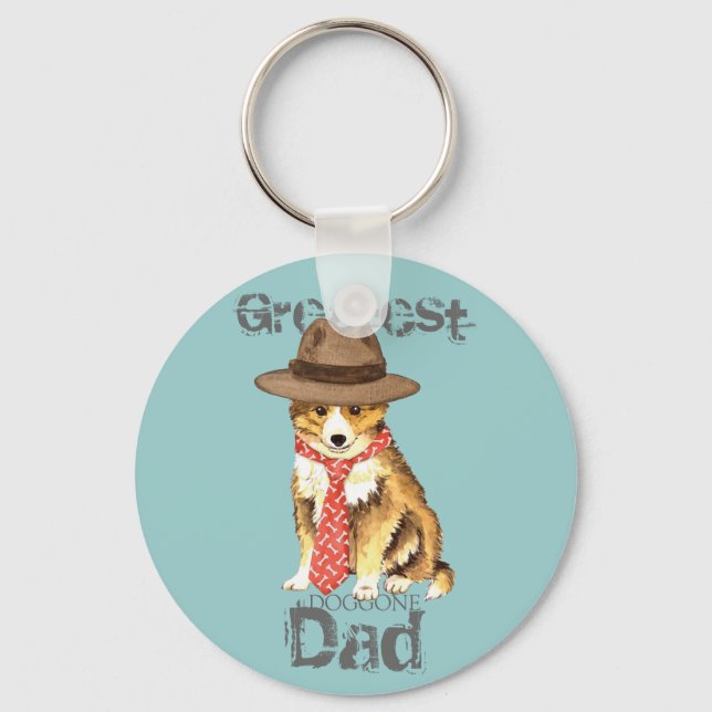 Sheltie Dad Key Ring (Front)