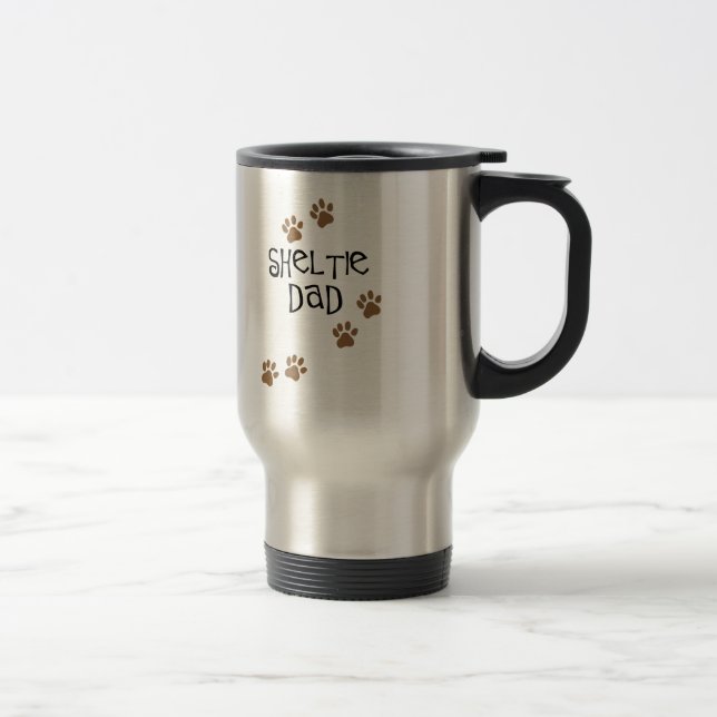Sheltie Dad Travel Mug (Right)