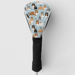 Sheltie Dog Bones and Paws Golf Head Cover