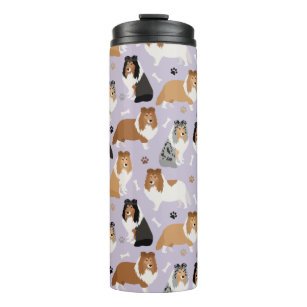Sheltie Dog Bones and Paws Thermal Tumbler