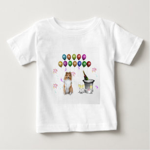 Sheltie Dog Happy New Year Baby T-Shirt
