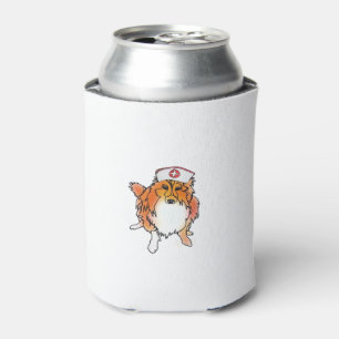 Sheltie Dog in Nurse Hat � animalsinhats Classic T Can Cooler