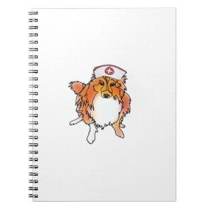 Sheltie Dog in Nurse Hat – animalsinhats Classic T Notebook