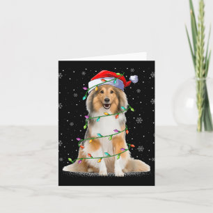 Sheltie Dog Lover Xmas Lighting Santa Sheltie Chri Card