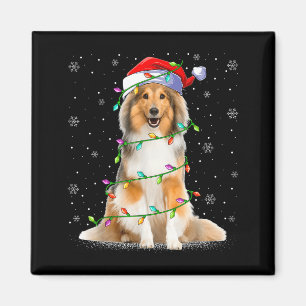 Sheltie Dog Lover Xmas Lighting Santa Sheltie Chri Magnet