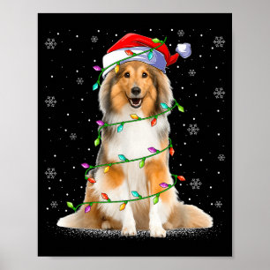 Sheltie Dog Lover Xmas Lighting Santa Sheltie Chri Poster