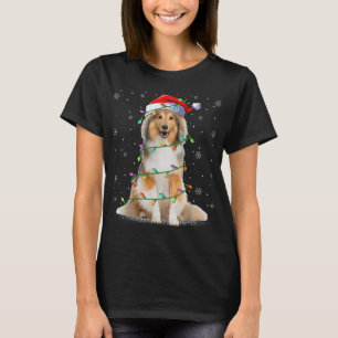 Sheltie Dog Lover Xmas Lighting Santa Sheltie Chri T-Shirt