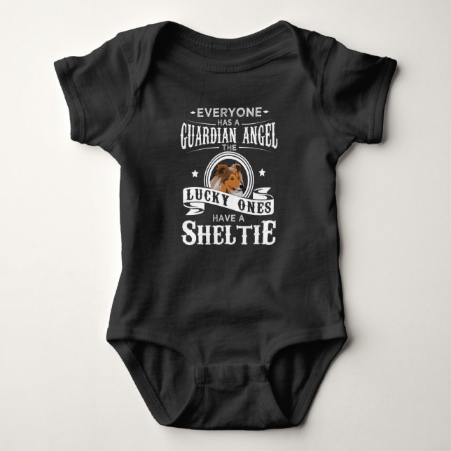 Sheltie Dog Owner Funny Gift Idea Baby Bodysuit (Front)