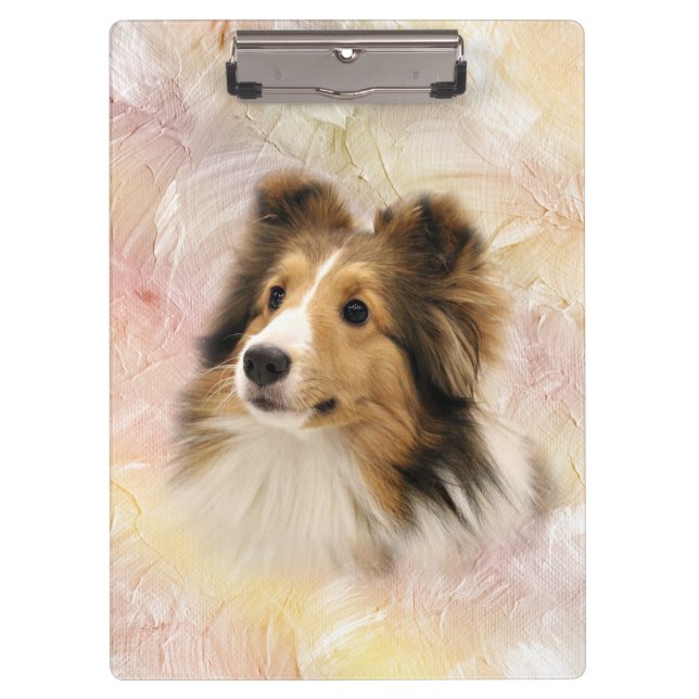 Sheltie face clipboard (Front)