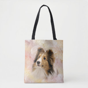 Sheltie face tote bag