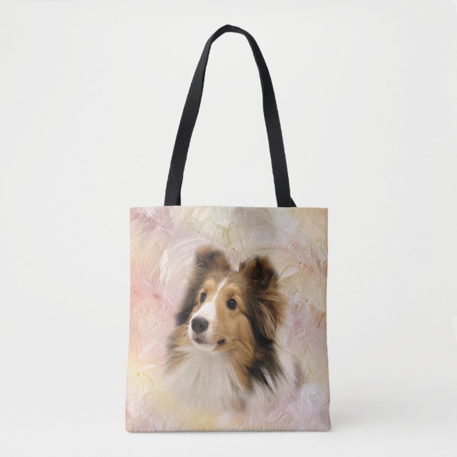 Sheltie face tote bag (Front)