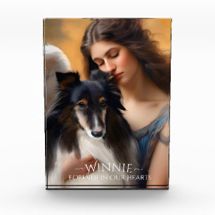 Sheltie Forever in our Hearts Personalised Dog Art Photo Block
