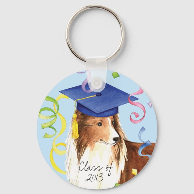 Sheltie Graduate Key Ring (Front)