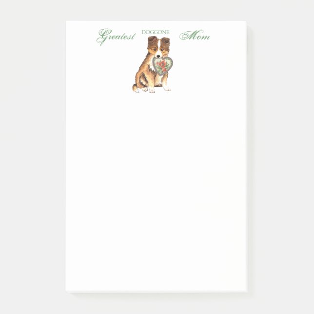Sheltie Heart Mum Post-it Notes (Front)