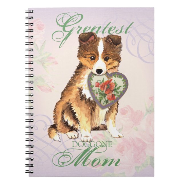 Sheltie Heart Mum Spiral Notebook (Front)