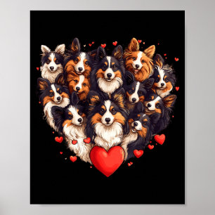 Sheltie Heart-shaped Cute Sheltie Dog Lover Men Wo Poster
