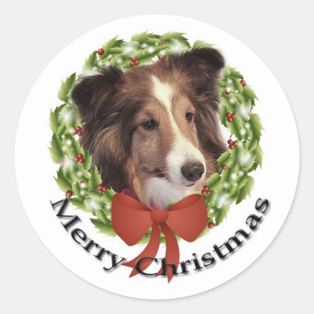 Sheltie Holiday #2 Sticker (Front)