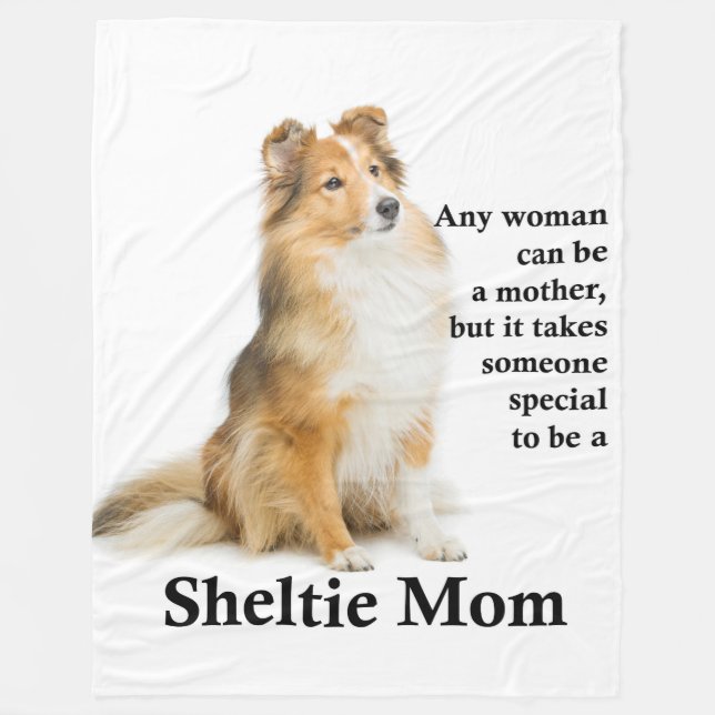 Sheltie Mum Fleece Blanket (Front)